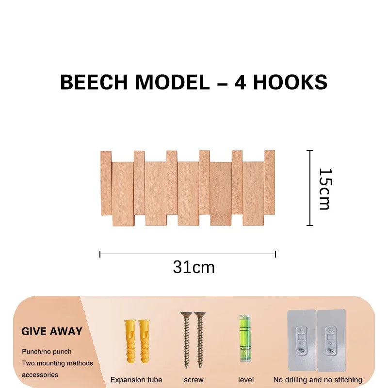 Wood Coat Racks Wall Mounted Keys Hats Organizer Entry Door Porch Hanging Coat Rack Piano Keys Shaped Clothes Hooks Home Decor