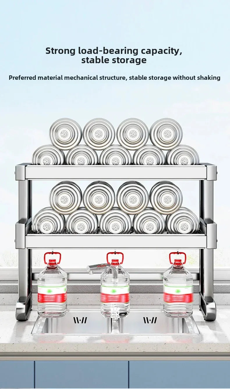 304 Stainless Steel Kitchen Shelf Above The Sink Dish Drainer Multifunctional Dish Drying Rack Drainage Ventile Cutlery Organize