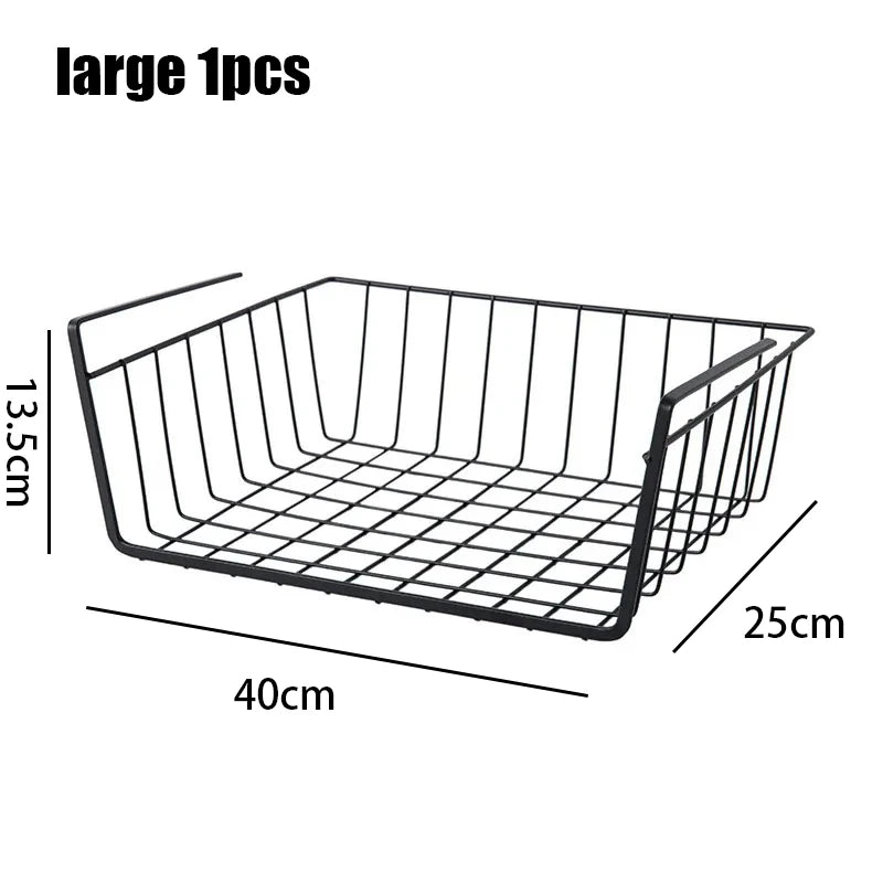 Multipurpose Closet Storage Basket Hanging Basket Organizer Metal Hanging Basket for Kitchen Cabinets and Desks