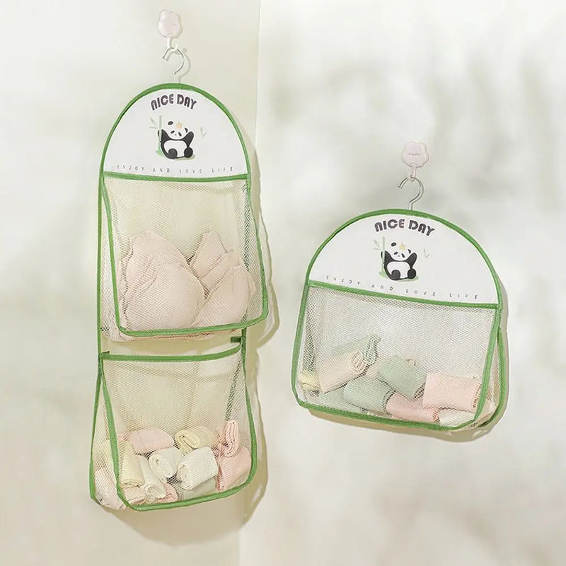 Large Capacity Hanging Storage Bag with Hook Reusable Underwear Storage Mesh Bag Wardrobe Sundries Organizer Oxford