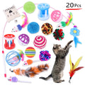 DualPet Kitten Toys Variety Cat Toy Combination Set Cat Toy Funny Cat Stick Sisal Mouse Bell Ball Cat Supplies 20 Piece Set