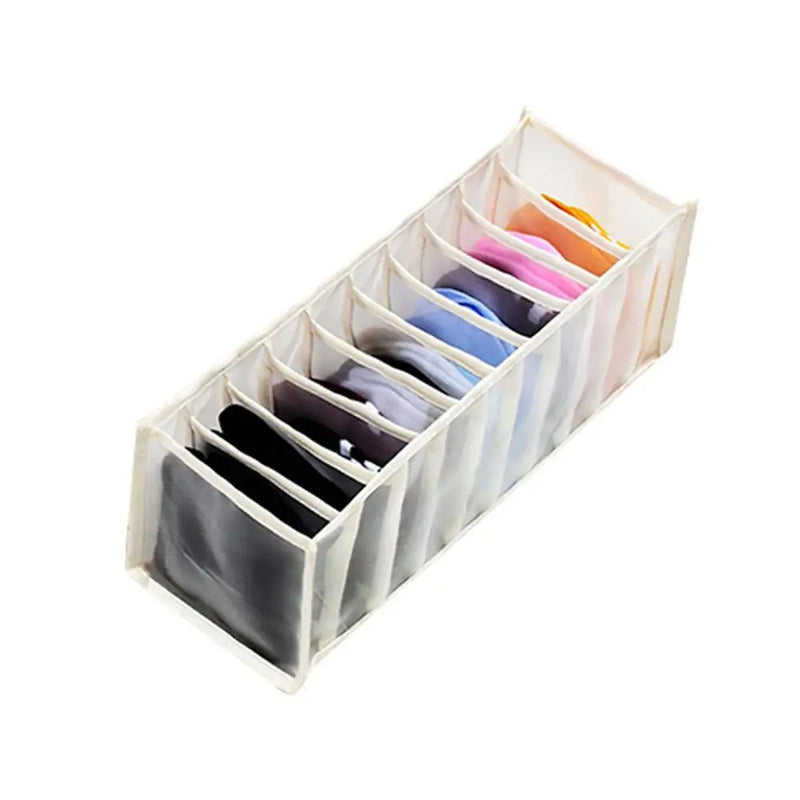 7 Grids Jeans Storage Box Closet Wardrobe Clothes Compartment Boxes Drawer Jeans Socks Separation Organizer Pants Storage