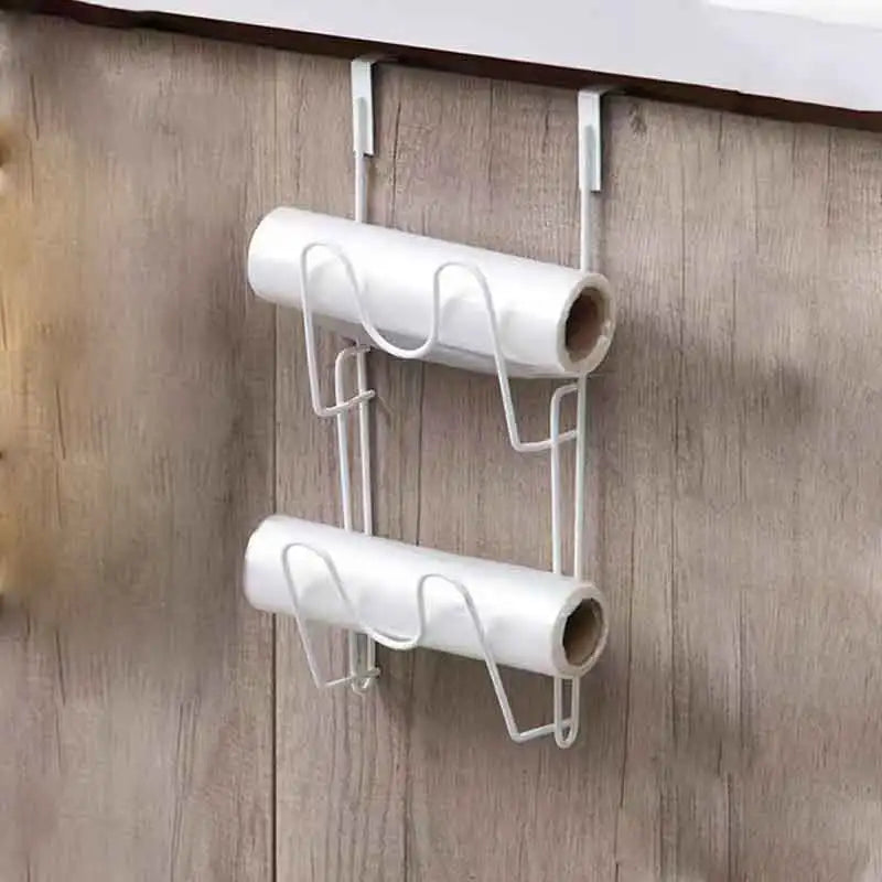 Cutting Board Kitchen Shelf, Double-Layer Perforation-Free Cabinet Hanger, Rag, Cutting Board Storage And Finishing Iron Hanger