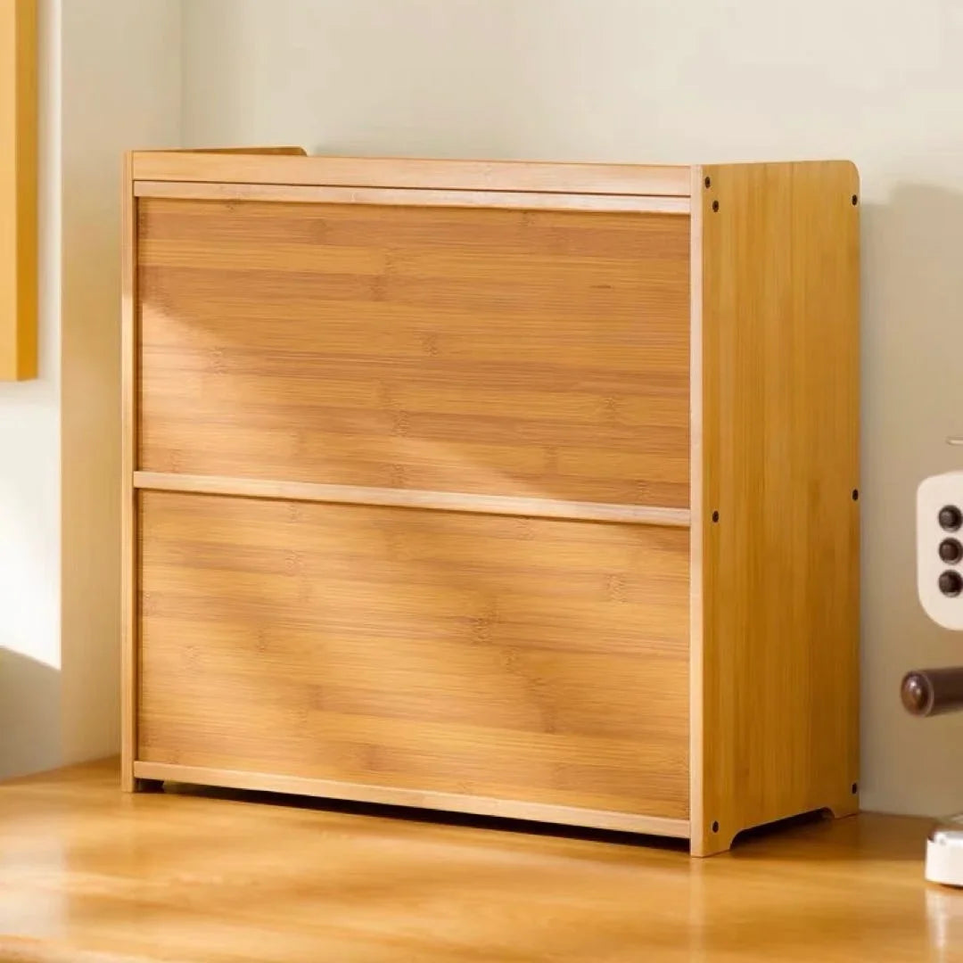 Multipurpose Wood Bathroom Countertop Cabinet Kitchen with 2 Window Doors Storage for Spice Jars Vanity Beauty