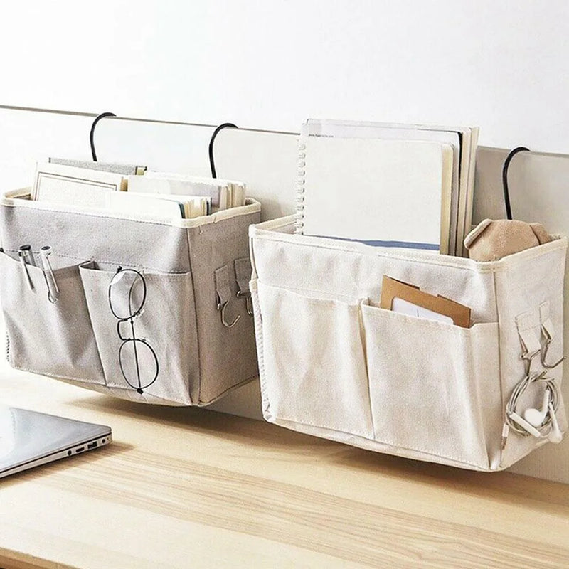 Bedside Storage Bag With Pockets Chair Door Back Hanging Organizer For Bathroom Dorm Bed Folding Pouch Box Storage Supply