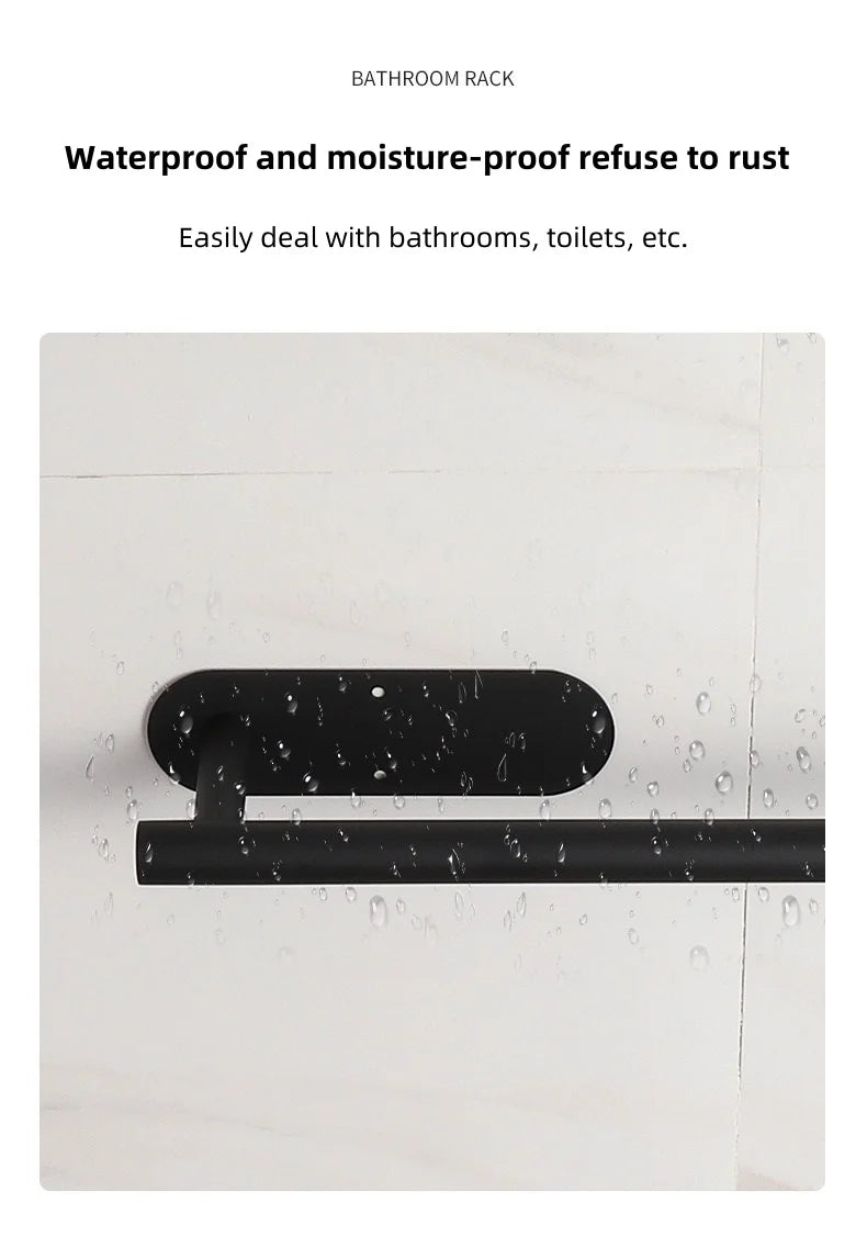 Paper Towel Holder Under Cabinet Wall Mount Stainless Steel Black Kitchen Paper Towel Rack Bathroom Self Adhesive No Drilling