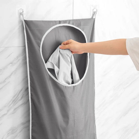 Large Hanging Laundry Basket Storage Bag Foldable Organizer For Dirty Clothes OxfordCloth Multi-pocket Clothing Toy Storage Home