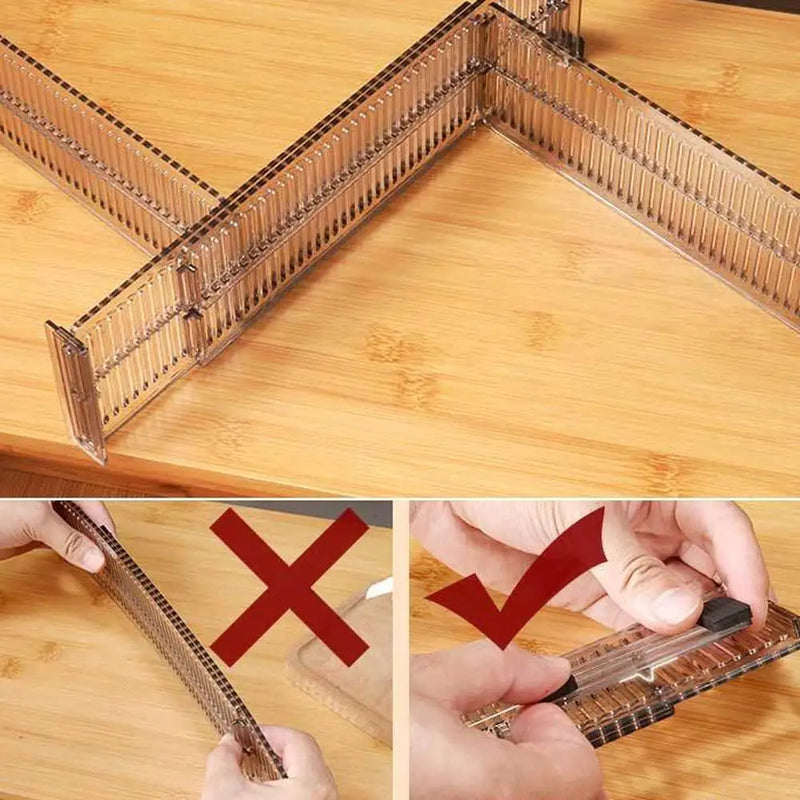 2Pcs Adjustable Drawer Cabinet Storage Partition Divider DIY Organizer Storage Shelves Cabinets Home Drawer Holder