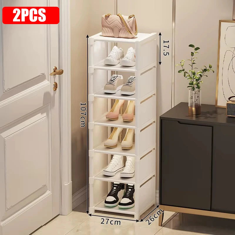 Multiple Layers Shoe Organizer Use At the Door Shoe Rack Organizer Nonwovenfabric Rack Stackable Shelf Adjustable Saving Space