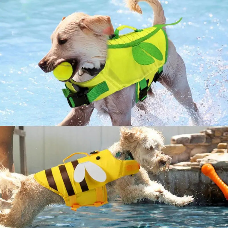 Dog Life Vests For Boating Ripstop Waterproof Dog Water Vest With Handle Adjustable Fashionable Dog Swimsuit With Quick-Release