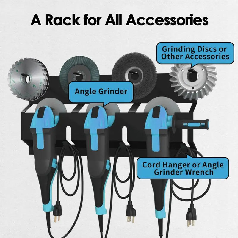 Angle Grinder Wall Storage Mount Metal Wall-Mounted Hanging Shelf Fixed Polishers Holder Stable Storage for Workshop Home Garage