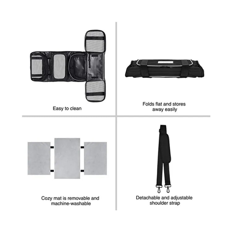 Airline Approved Pet Carrier with 4 Expandable Area Foldable Soft-Sided Dog Carrier Cat Cage Pet Travel Bag