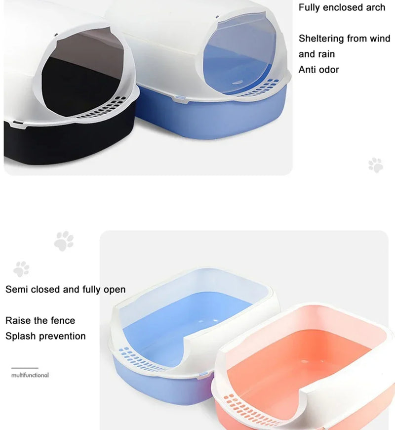 Closed Sandbox Cats Sanitary Tray Splash Proof Clean Basin Anti Flip Over Odor Proof Pet Accessories Pet Litter Box Plastic