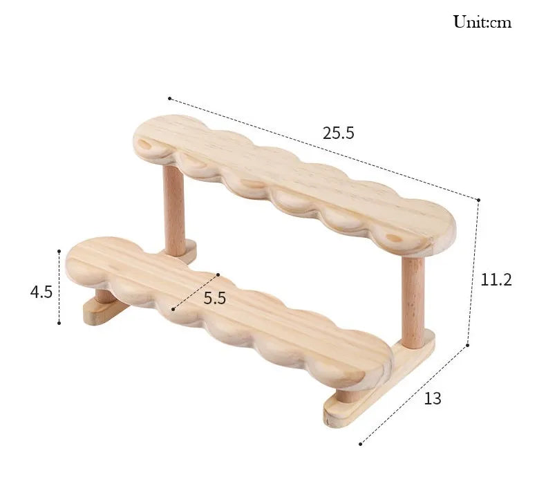 Wooden Storage Shelf for Kitchen Rattan Desktop Organizer Display Rack Spice Rack for Countertop Makeup Organizer for vanity