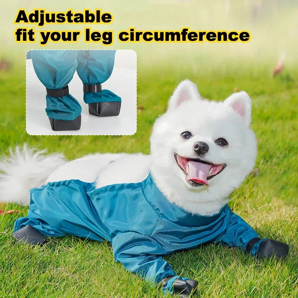 Dog Booties Shoes Waterproof Leggings Suspender Dog Pants Shoes Anti-Slip Pet Paws Protector for Outdoor Walking Running Hiking