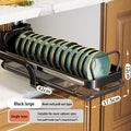Kitchen Pull-out Dish Bowl Drainer Storage Rack Countertop Sink Cabinet Tableware Built-in Organizer Holder Cupboard Plates Rack