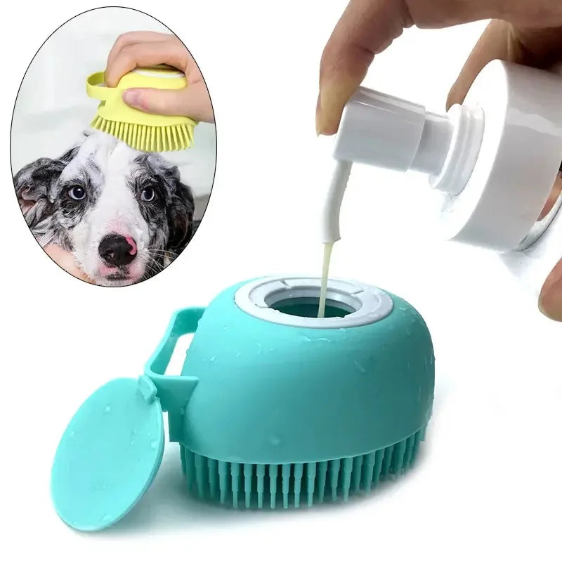 Escova Higienizadora para Pets Escova para Banhos de Pets Escova aplicadora de Shampoo Cães e Gatos Escova Massageadora para Pets