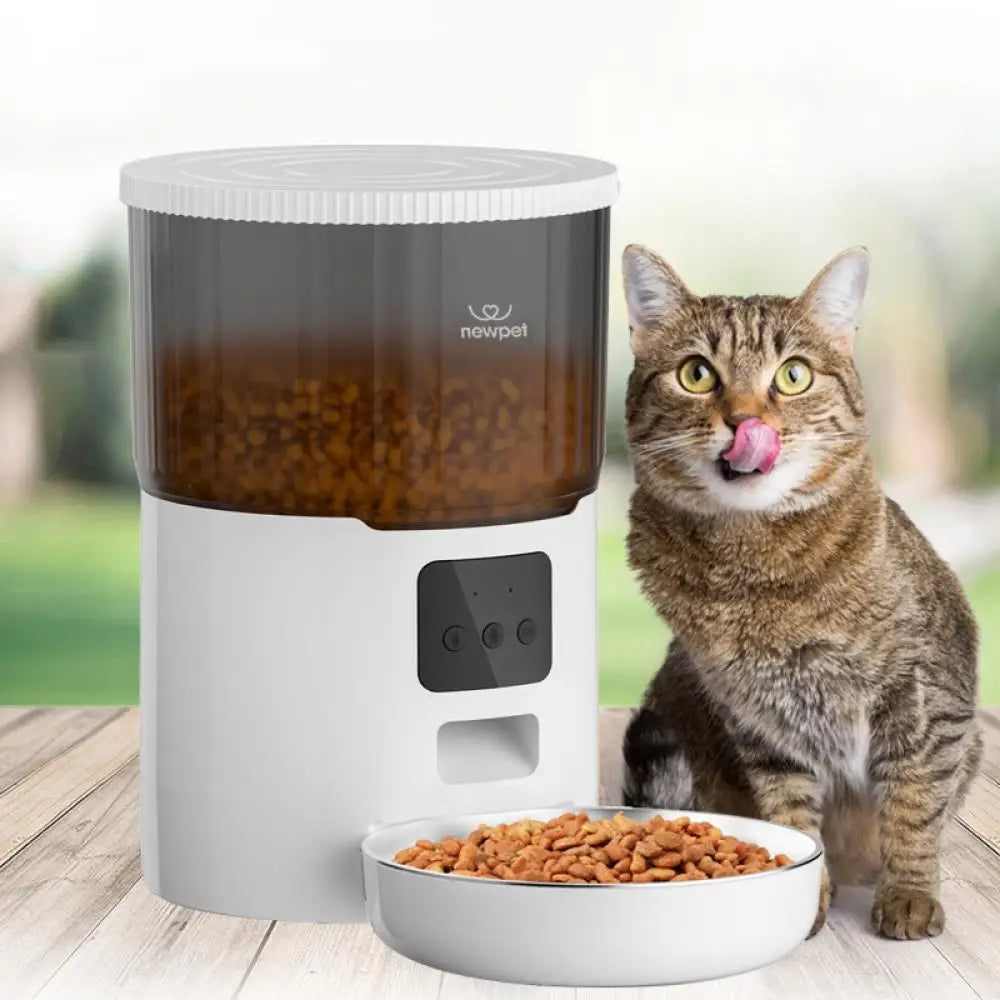 Dispenser Organizador de Alimentos para PETs. Comedouro para pets, cães e gatos. Alimentador de gatos 4L com temporizador, aplicativo inteligente, controle tudo pelo seu celular smartphone.