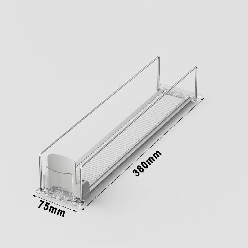ChineBeer - Organizador de Latinhas LongNeck para Geladeira Empurrador de Latas com Mola, deslizador de latas para facilitar a retirada da geladeira, suporte para garrafas, prateleira dispenser de bebidas para geladeira