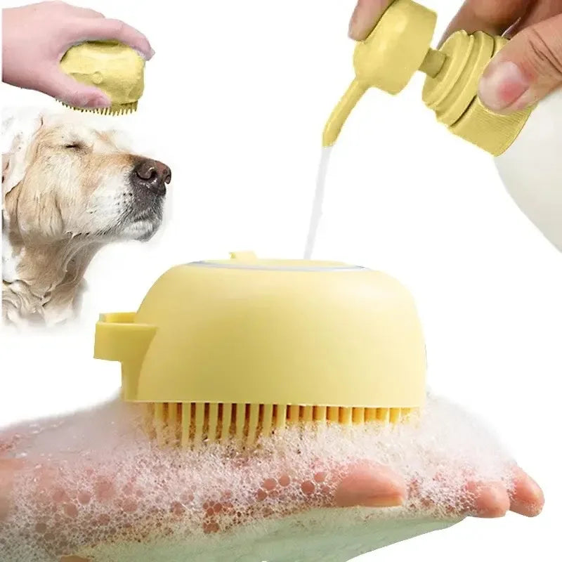 Escova Higienizadora para Pets Escova para Banhos de Pets Escova aplicadora de Shampoo Cães e Gatos Escova Massageadora para Pets