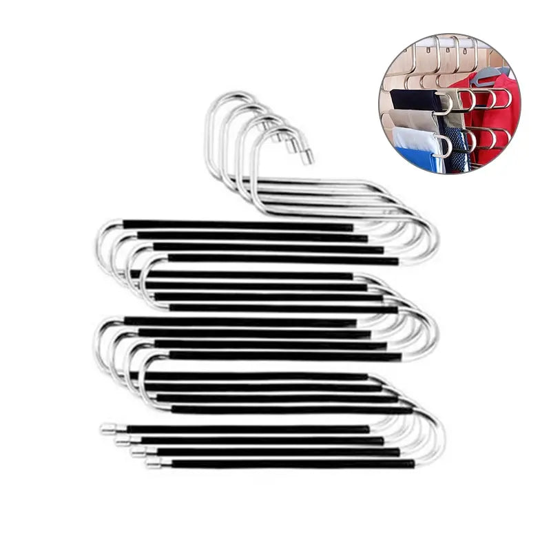 5 Tier Novelty Adjustable Trouser Pants Tie Shawl Rack Belt Scarf Neckties Hanger Holder Multifunctional Closet Organizer