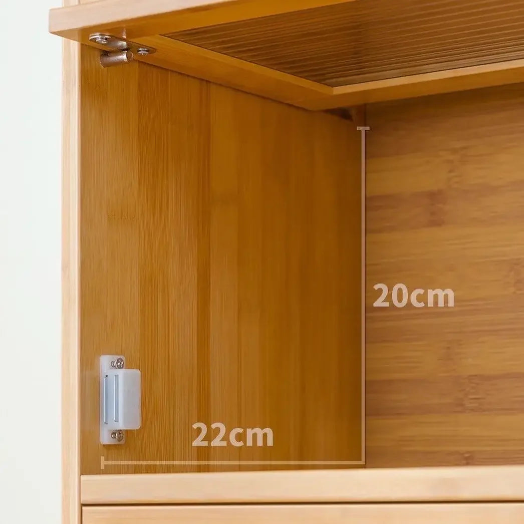 Multipurpose Wood Bathroom Countertop Cabinet Kitchen with 2 Window Doors Storage for Spice Jars Vanity Beauty