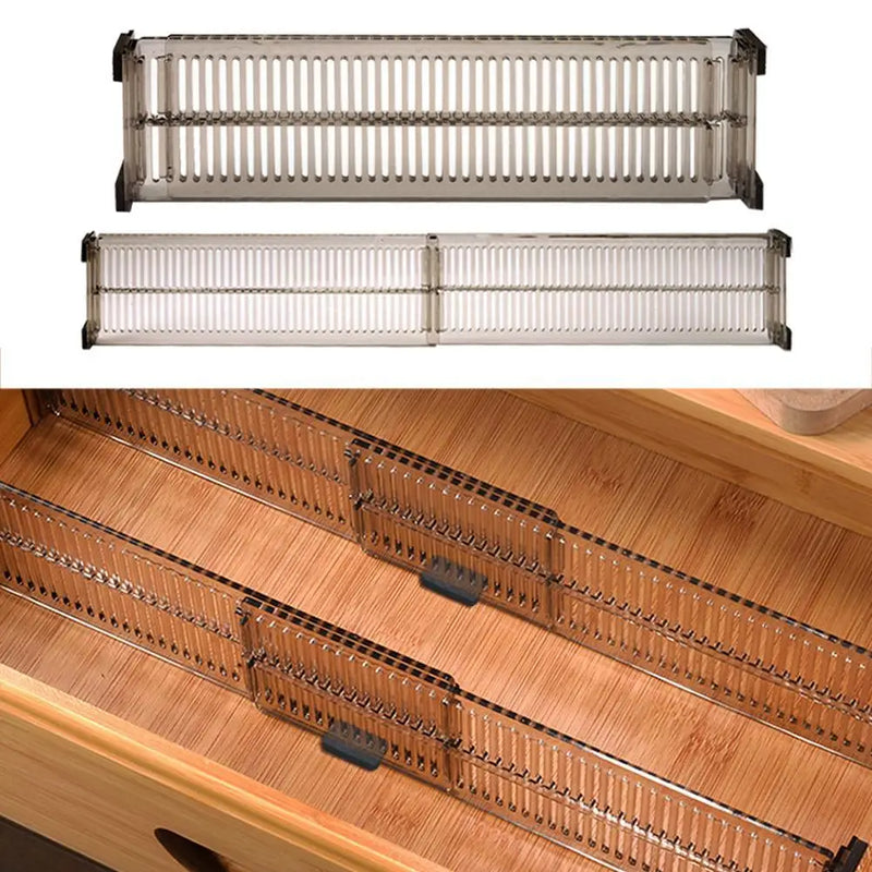 2Pcs Adjustable Drawer Cabinet Storage Partition Divider DIY Organizer Storage Shelves Cabinets Home Drawer Holder