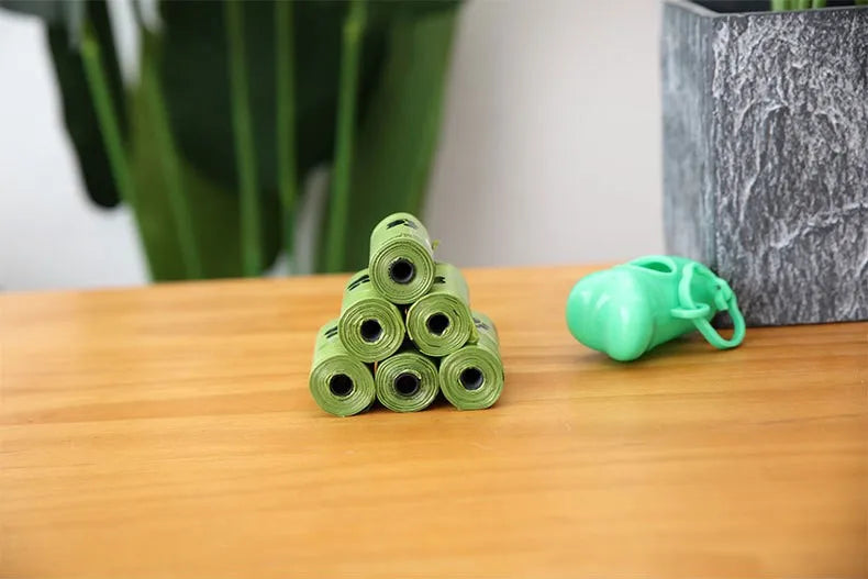 Novo Saco de Lixo Biodegradável Sustentável para Cocô de Pets, Sacos para Cocô de Cachorro, Saco de Cocô com Aroma de Biobase a Granel, Dispositivo Dispensador para Armazenar os Sacos de Cocô