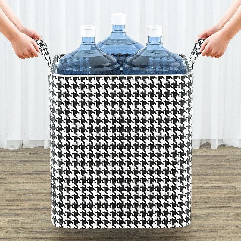 Extra-large Plaid Storage Box Plaid Storage Box Blanket Storage Bag Storage Container with Handle Closet Storage Box