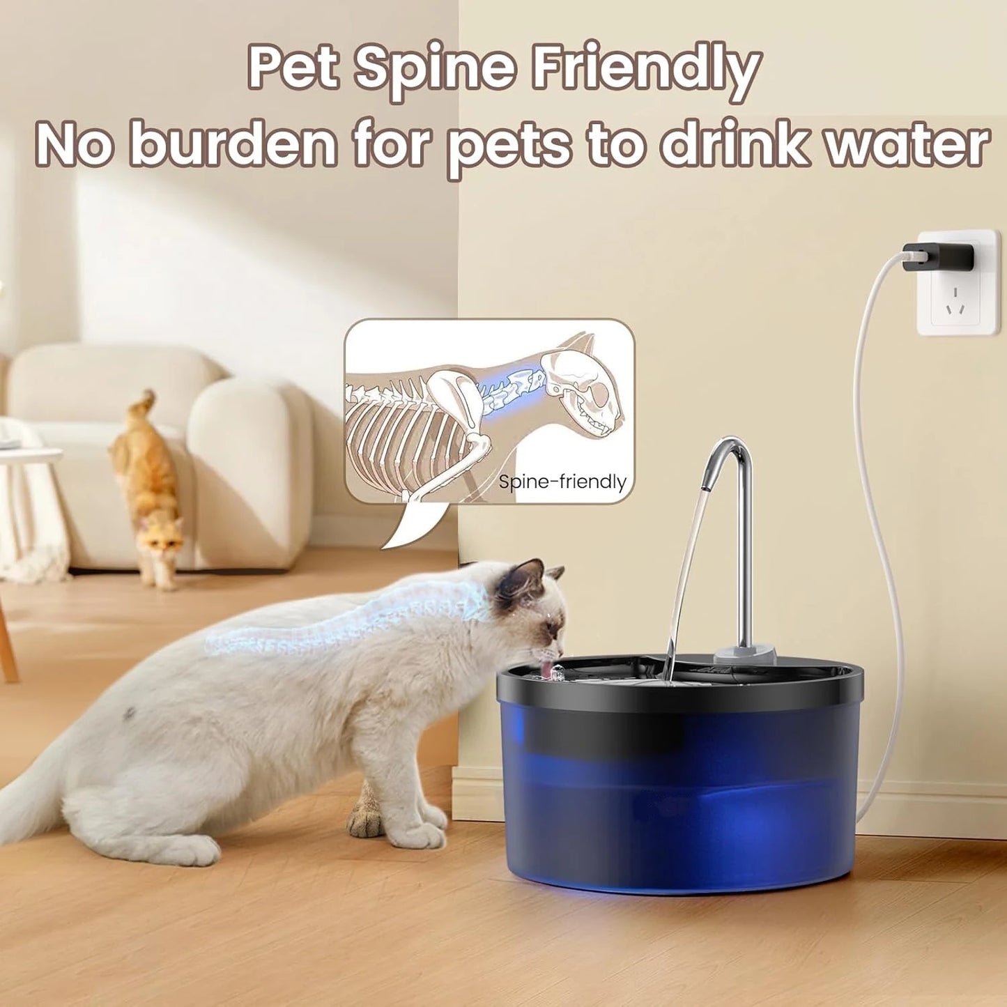 Dispenser de Água Bebedouro Inteligente para Pets Gatos e Cachorros, Dispenser Multifuncional de Água para Cães e Gatos