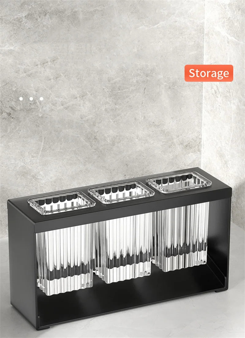 Kitchen Cutlery Organizer Knife Stand Carbon Steel Drain Storage Holder Multifunction Cutlery Storage Rack Bathroom Tray holder