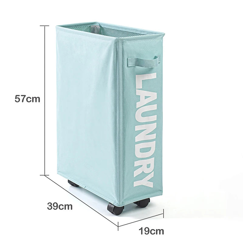 Laundry Basket with Wheels Large Capacity Yoga Mat Storage Basket Multifunctional Foldable Waterproof Dirty Clothes Storage Bag