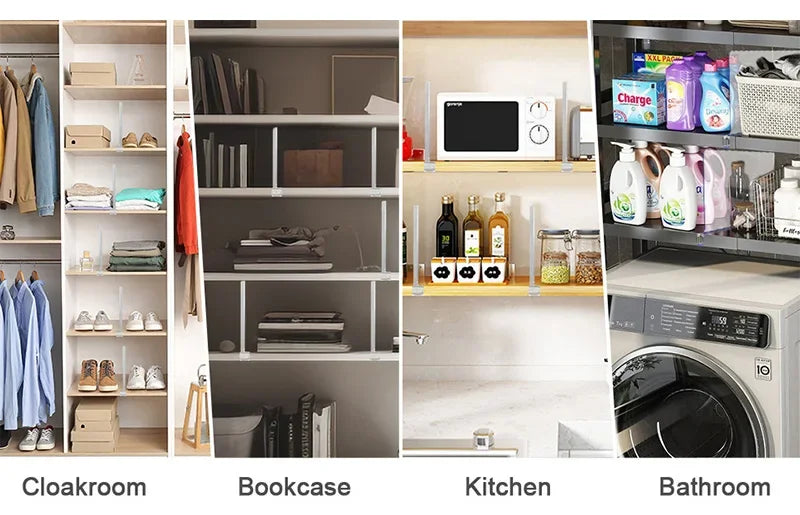10/5/2pcs Transparent Closet Shelf for Wardrobe Organizer Cloth Divider Cupboard Bookcase Divider Baffle