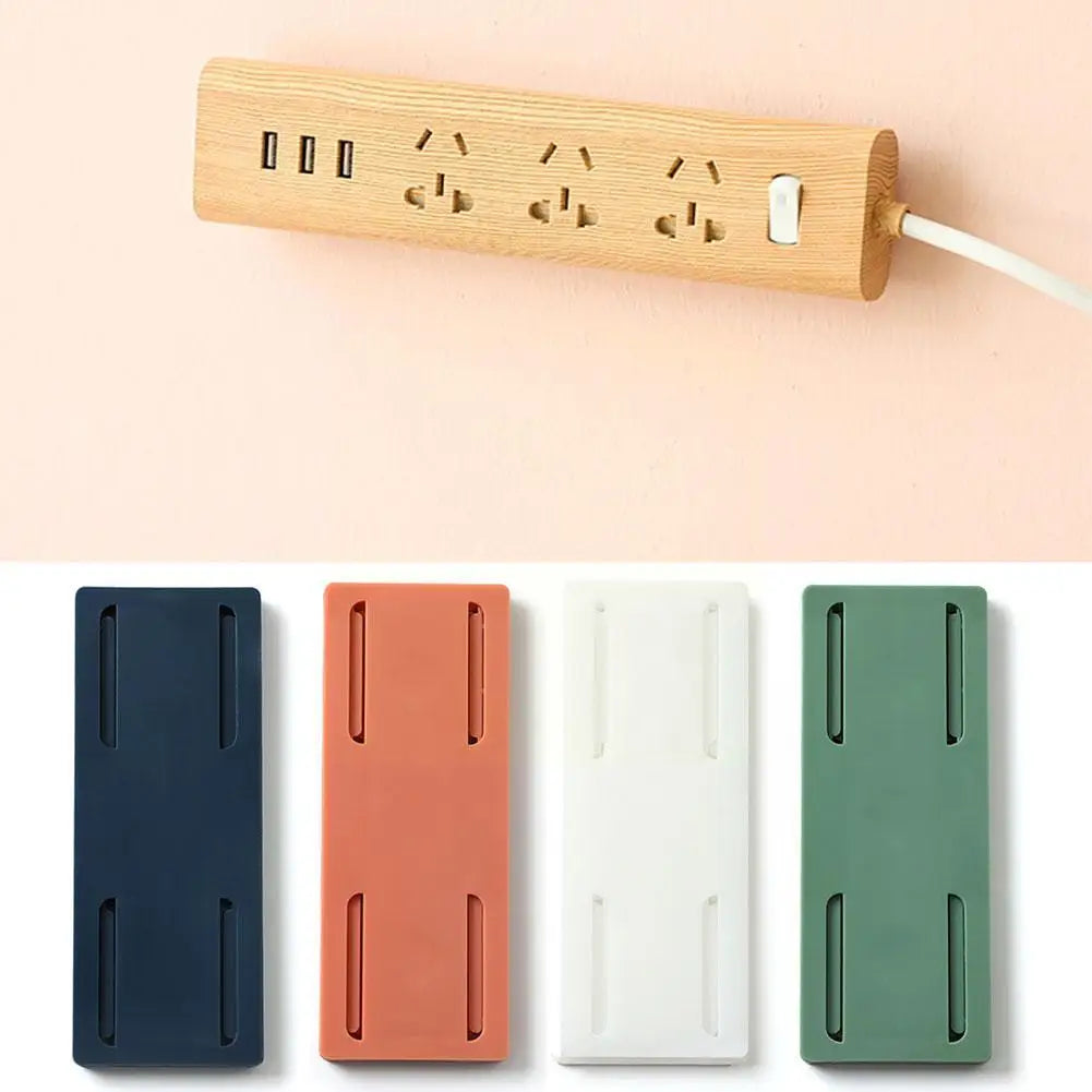 Power Strip Holder Wall Extension Socket Adhesive Organizer Cable Fixator Protector Buckle Fixer Surge Self Mounted
