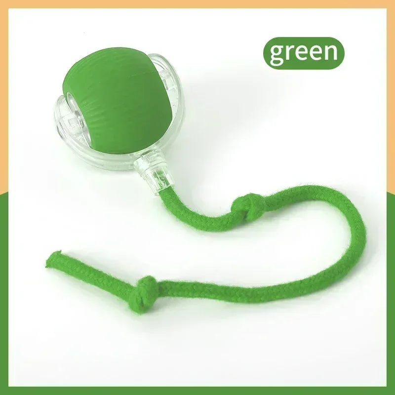 Bola de brinquedo interativa para gatos, bola rolante automática, cauda falsa, recarregável, brinquedo elétrico inteligente para animais de estimação, treinamento para cães e gatos, imitação de rato