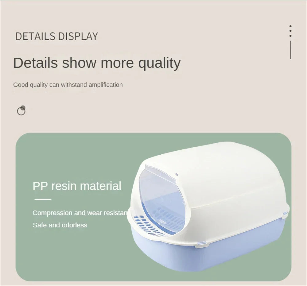 Closed Sandbox Cats Sanitary Tray Splash Proof Clean Basin Anti Flip Over Odor Proof Pet Accessories Pet Litter Box Plastic