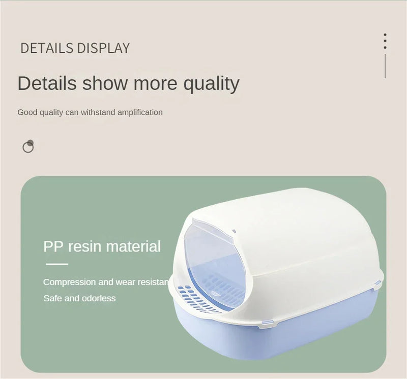 Closed Sandbox Cats Sanitary Tray Splash Proof Clean Basin Anti Flip Over Odor Proof Pet Accessories Pet Litter Box Plastic