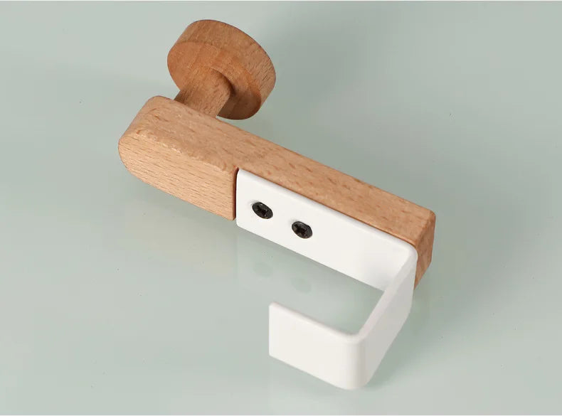 Kitchen Cabinet Hook Towels Clothes Coat Bathroom Accesories Storage Hanger Door Back Hanging Holder Iron Wooden Rack Organizer