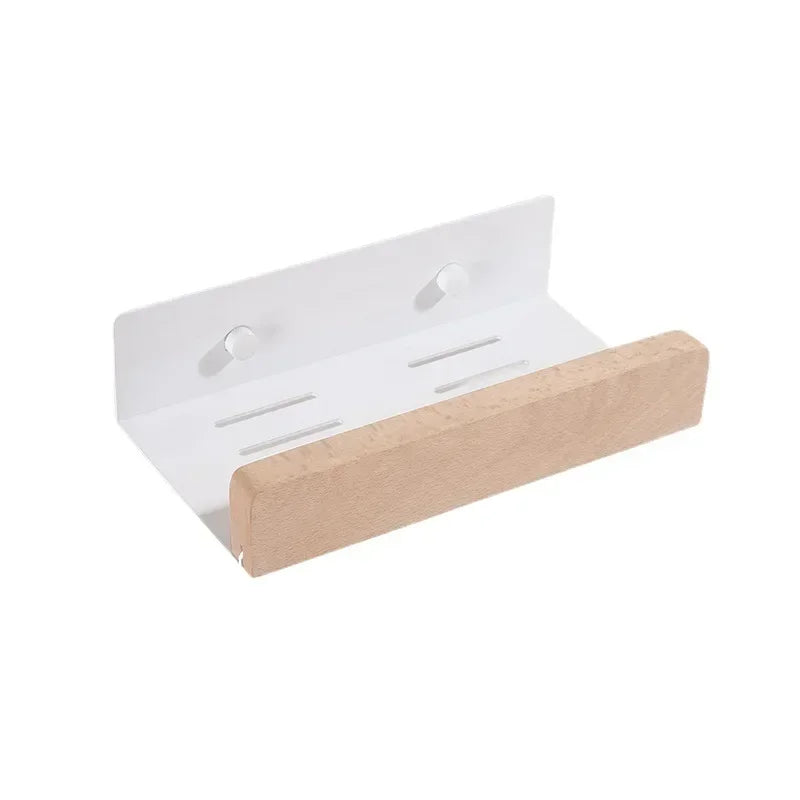 Bathroom Storage Shelves，Wooden bathroom Rack Wall-Mounted Punch-Free, Seasoning Board shower Storage Rack，bath shelf organizer