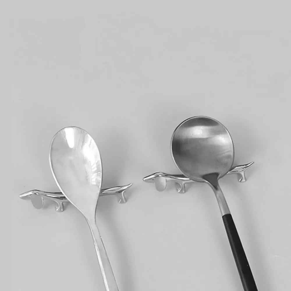 Silver Cutlery Bracket Holder Kitchen Accessories Fawn /Little Dog Shape Zinc Alloy Cutlery Storage Cute Chopsticks Holder