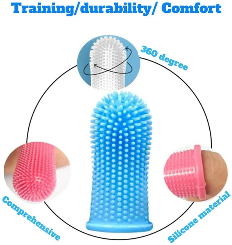Dog Super Soft Pet Finger Toothbrush Teeth Cleaning Bad Breath Care Nontoxic Silicone Tooth Brush Tool Dog Cat Cleaning Supplies