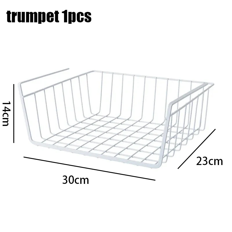 Multipurpose Closet Storage Basket Hanging Basket Organizer Metal Hanging Basket for Kitchen Cabinets and Desks