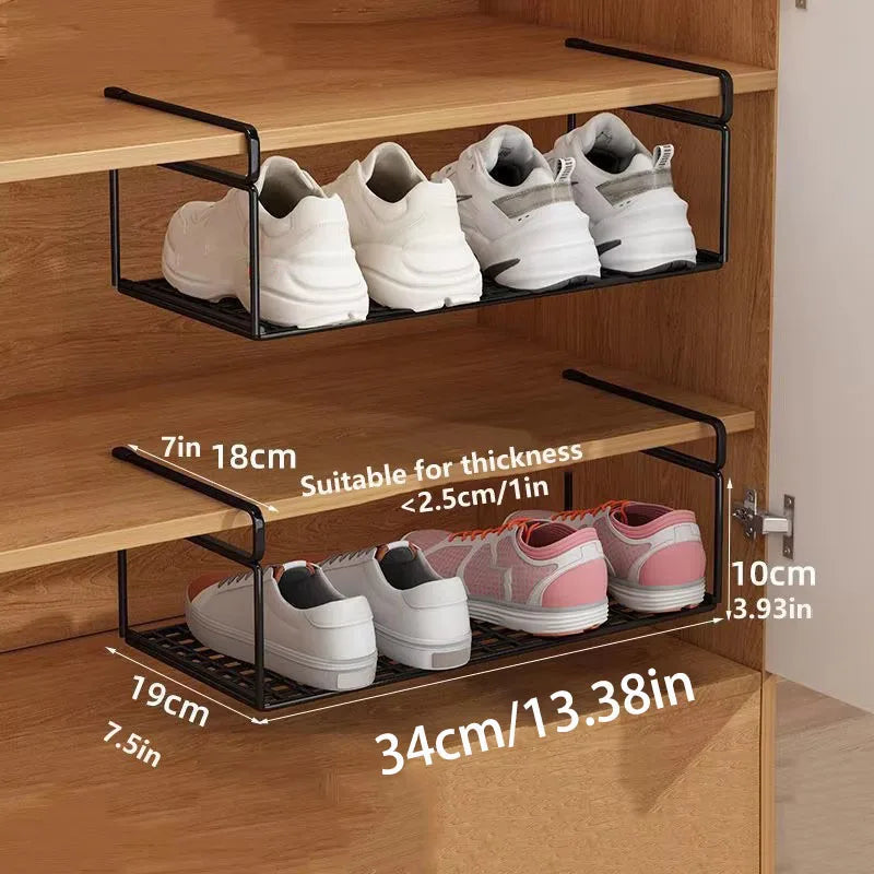 1/2pcs Creative Layered Shoe Rack Home Dorm Office Shoe Cabinet Partition Artifact Space Saving Shoe Storage Shelf