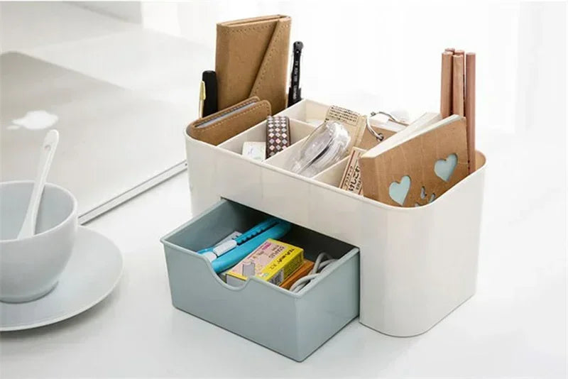 Desktop Double Layer Makeup Organizers Storage Box Cosmetic Drawers Jewelry Display Box Case Container Boxes Organizer New