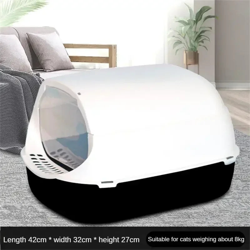 Closed Sandbox Cats Sanitary Tray Splash Proof Clean Basin Anti Flip Over Odor Proof Pet Accessories Pet Litter Box Plastic