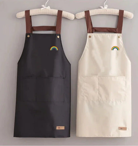 Avental Profissional de Bolso Grande Frontal, À prova d'água, Antiincrustante para Cozinha, Fácil de Lavar e Higienizar, Ideal p Restaurante, afeteria, comida, pastelaria ocidental, roupas de trabalho