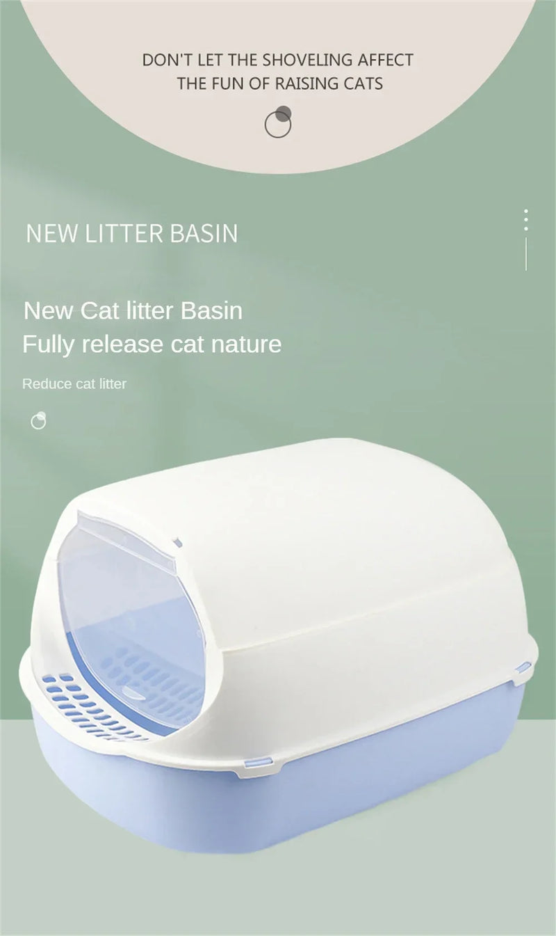 Closed Sandbox Cats Sanitary Tray Splash Proof Clean Basin Anti Flip Over Odor Proof Pet Accessories Pet Litter Box Plastic