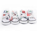 4Pcs Wear-resistant Dog Canvas Shoes Non-slip Breathable Pet Denim Boots Casual Fashion Puppy Sport Sneaker For Small Dogs Cats
