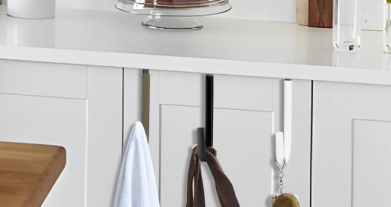 Over the Door Hooks 4 Pack Hangers Hooks Rubber Prevent Scratches Heavy Duty Organizer Bedroom Hanging Clothes Storage Holder