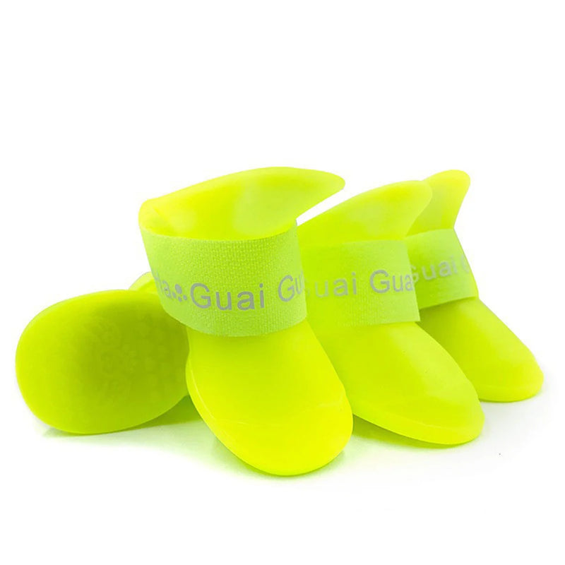 4Pcs Small Medium Large Dogs Cats Outdoor Shoe Dog Ankle Boots Pet WaterProof Rainshoe Anti-slip Rubber Boot Pet Accessories